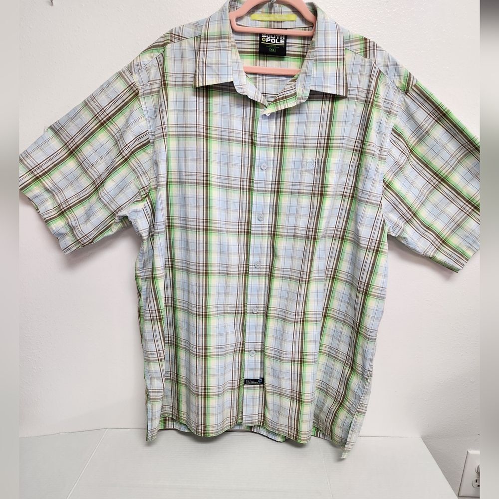 Southpole Button Down Plaid OVERSIZED Shirt Mens XL